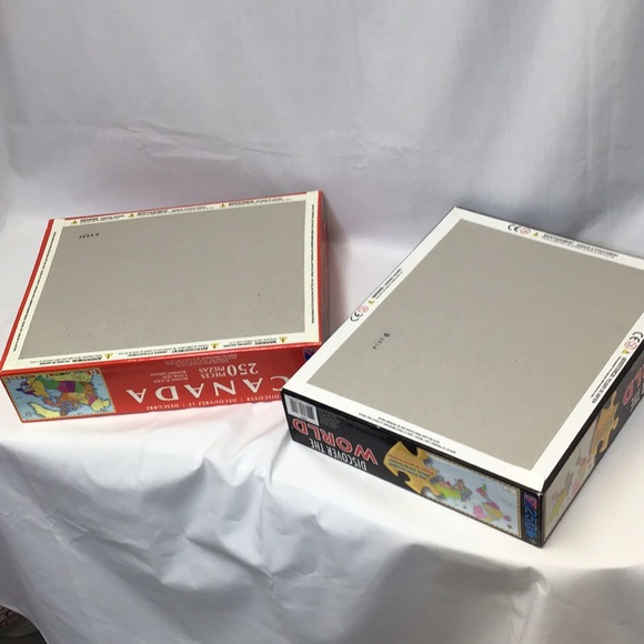 SALE Sealed puzzles with posters Geography Canada & World maps 250pc homeschool - Picture 5 of 11